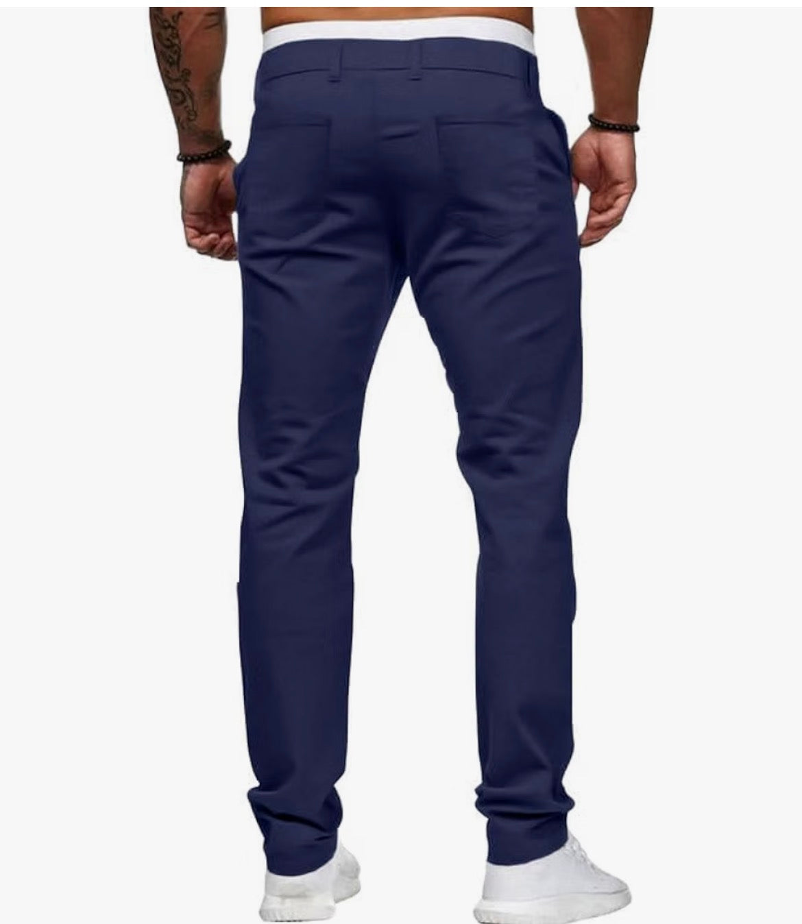 Mens Chinos Slim Fit Stretch Flat-Front Skinny Dress Pants