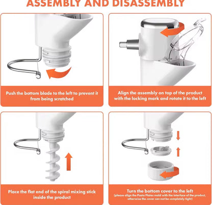 Gourmet Pasta Press Attachment for KitchenAid Stand Mixers, Pasta Attachment for Kitchen Aid Mixer Attachments with 7 Interchangeable Pasta Plates, Pasta Maker