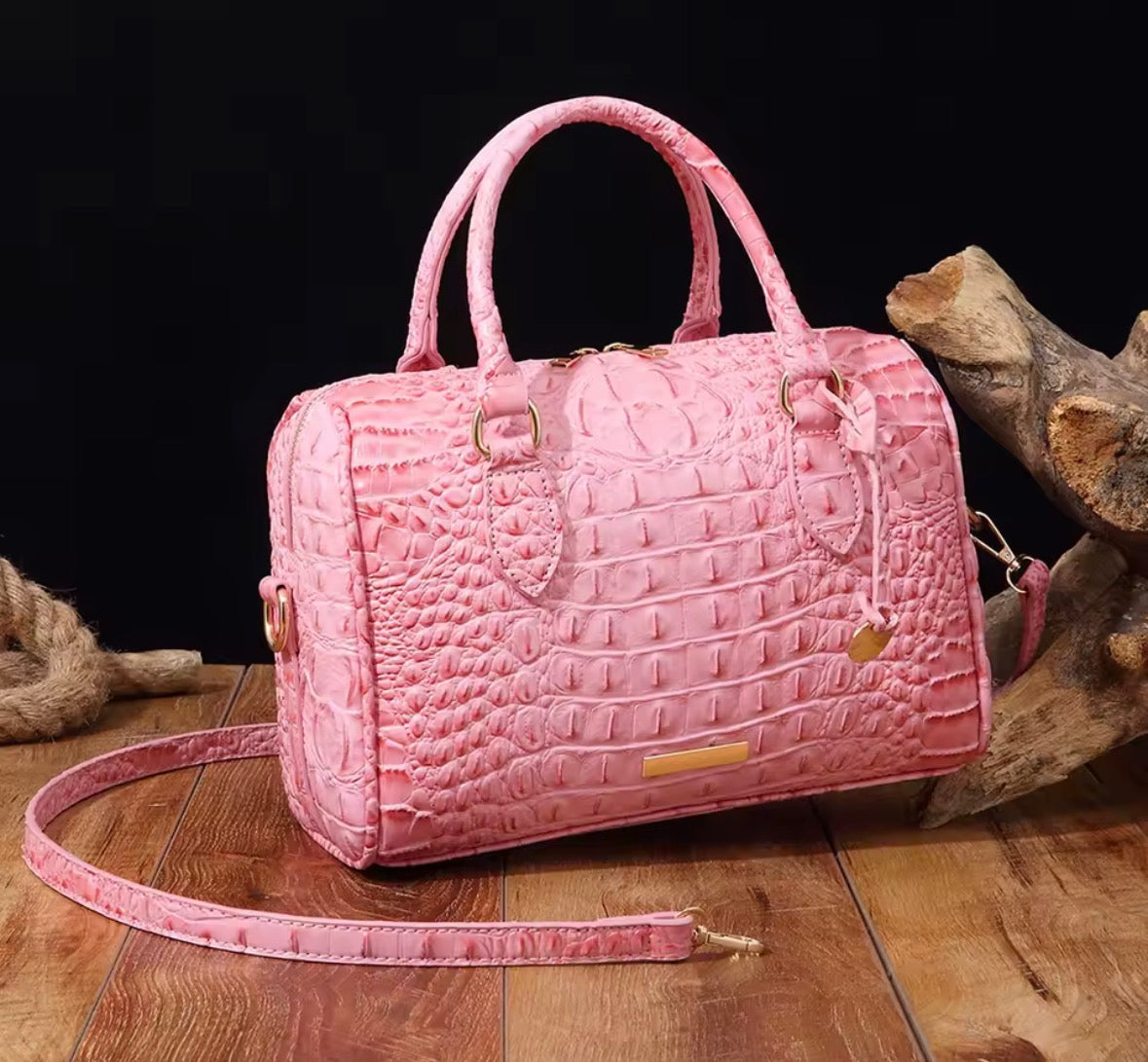 Crocodile Pattern Handbags for Women,Fashion Design Commuter Bag Female Vintage PU Leather Shoulder Crossbody Tote Bag