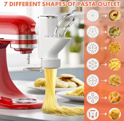 Gourmet Pasta Press Attachment for KitchenAid Stand Mixers, Pasta Attachment for Kitchen Aid Mixer Attachments with 7 Interchangeable Pasta Plates, Pasta Maker