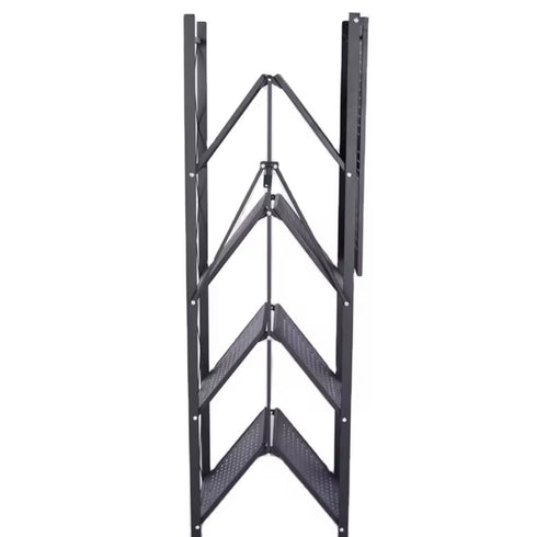 4 5 Tier Foldable Storage Shelves With Wheels, Large Capacity Shelving Unit, Freestanding Metal Wire Shelf Rack, No Assembly