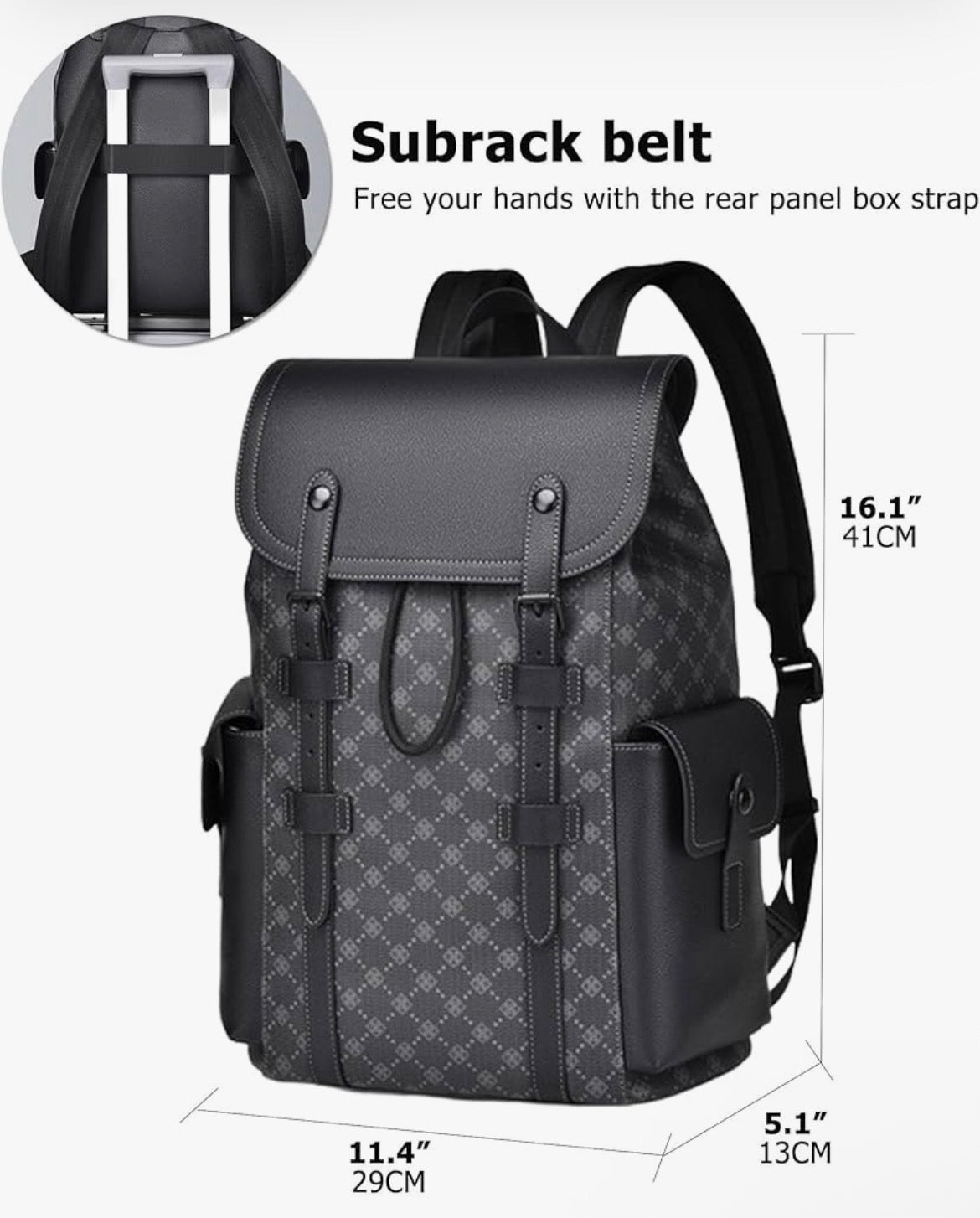 Fashion Men'S Functional Backpack, Shoulder Bag, Large Capacity Bag, Square Bag, Flip-Over Bag, Multi-Pocket, Scratch-Resistant