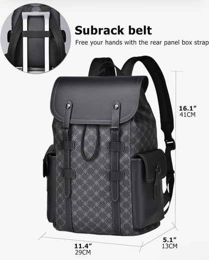 Fashion Men'S Functional Backpack, Shoulder Bag, Large Capacity Bag, Square Bag, Flip-Over Bag, Multi-Pocket, Scratch-Resistant