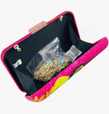 Mini Toucan Bird Crystal Clutch Purses for Women,Evening Minaudiere Handbags,Party Rhinestone Clutch Bag