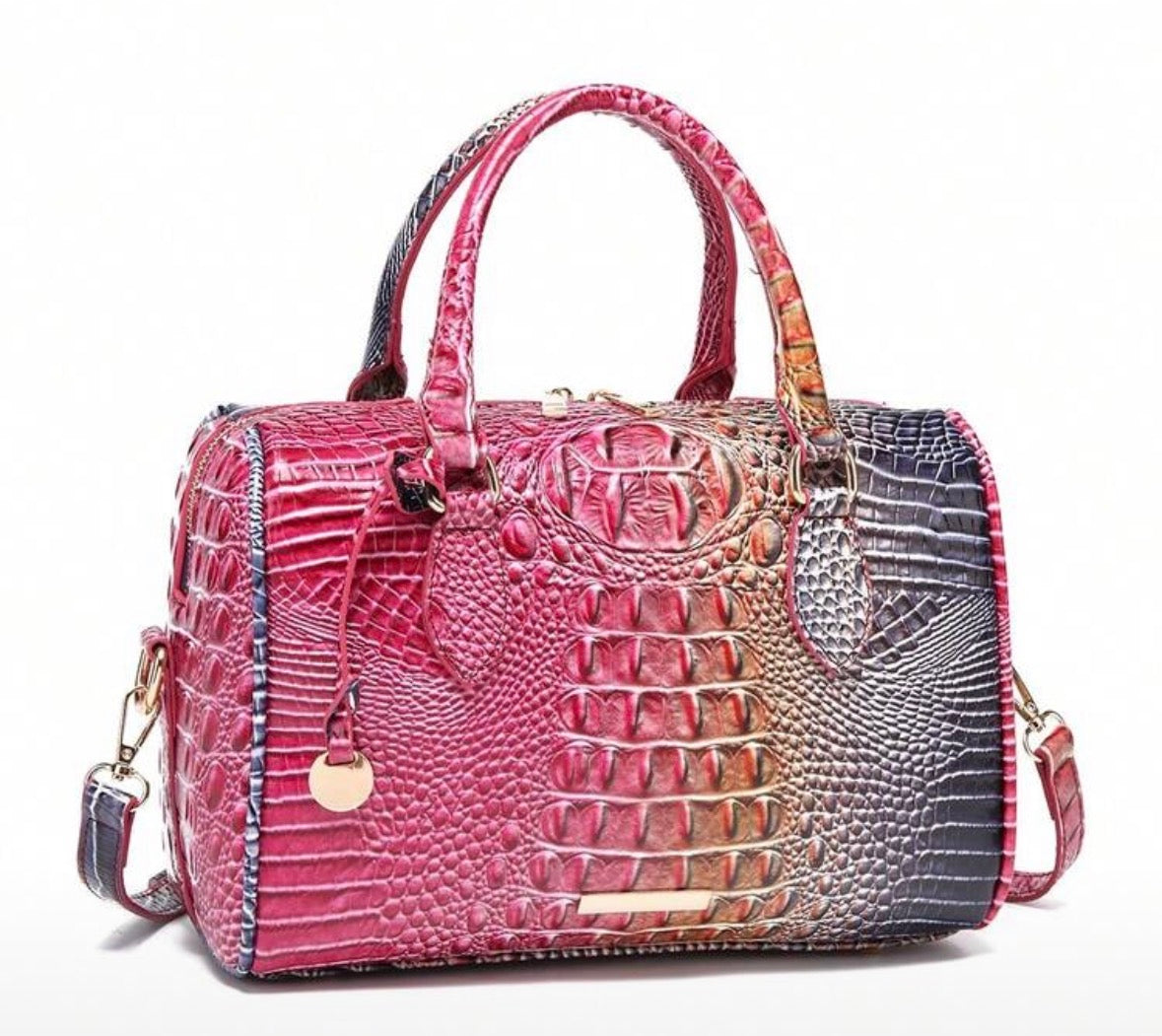 Crocodile Handbag for Women Top Handle Leather Shoulder Purse