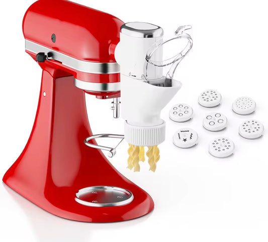 Gourmet Pasta Press Attachment for KitchenAid Stand Mixers, Pasta Attachment for Kitchen Aid Mixer Attachments with 7 Interchangeable Pasta Plates, Pasta Maker