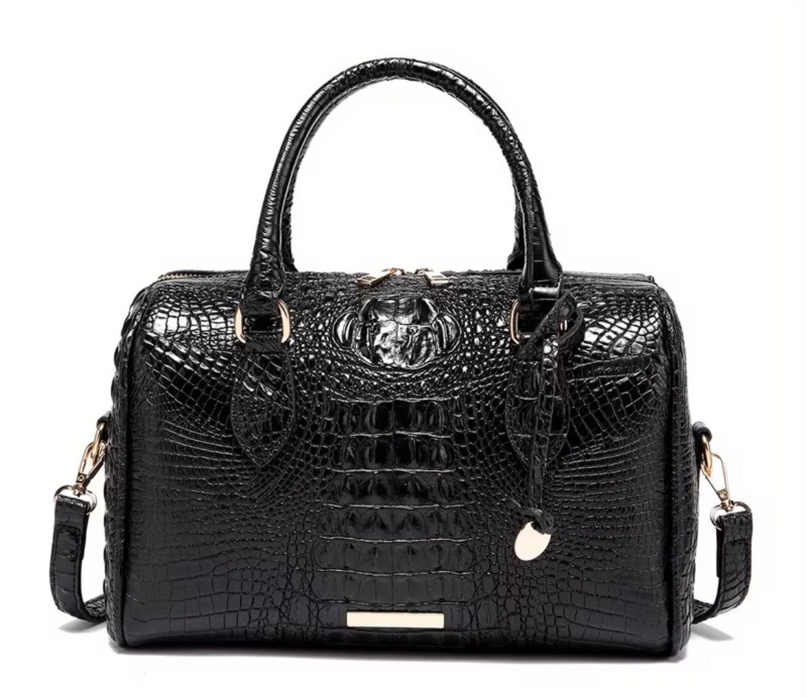 Crocodile Handbag for Women Top Handle Leather Shoulder Purse