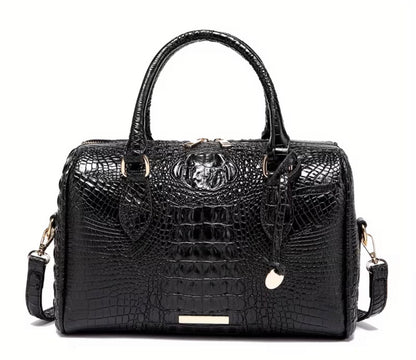Crocodile Handbag for Women Top Handle Leather Shoulder Purse
