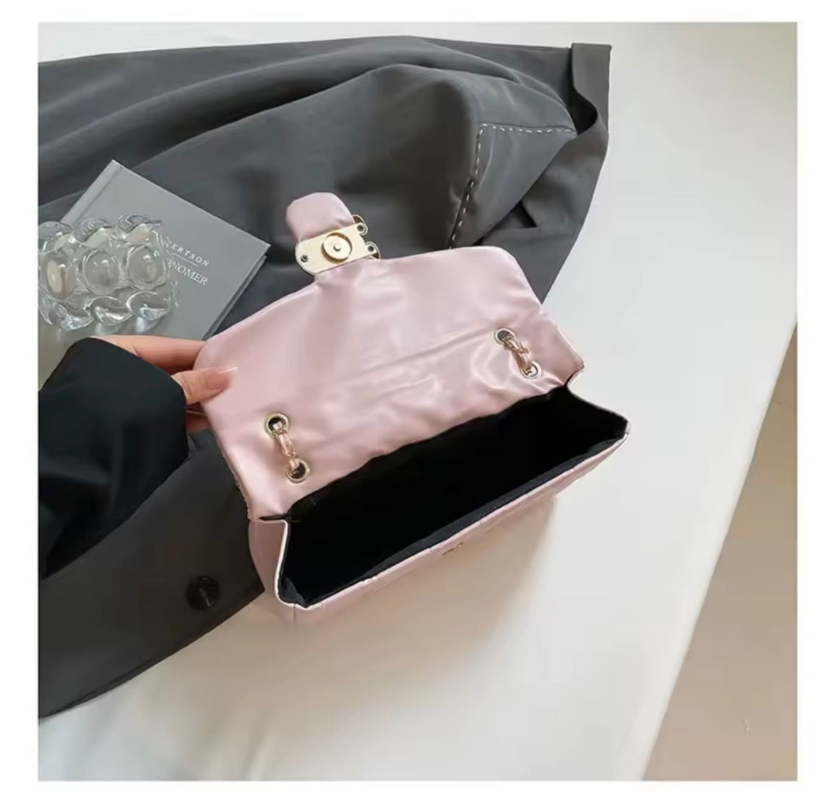 Quilted Crossbody Bags for Women - Small Leather Cross Body Shoulder Handbags Satchel Designer Evening Chain Purse