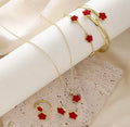 Clover Red Jewelry Set