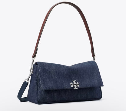 Tory Burch SMALL CHARLIE DENIM SHOULDER BAG
