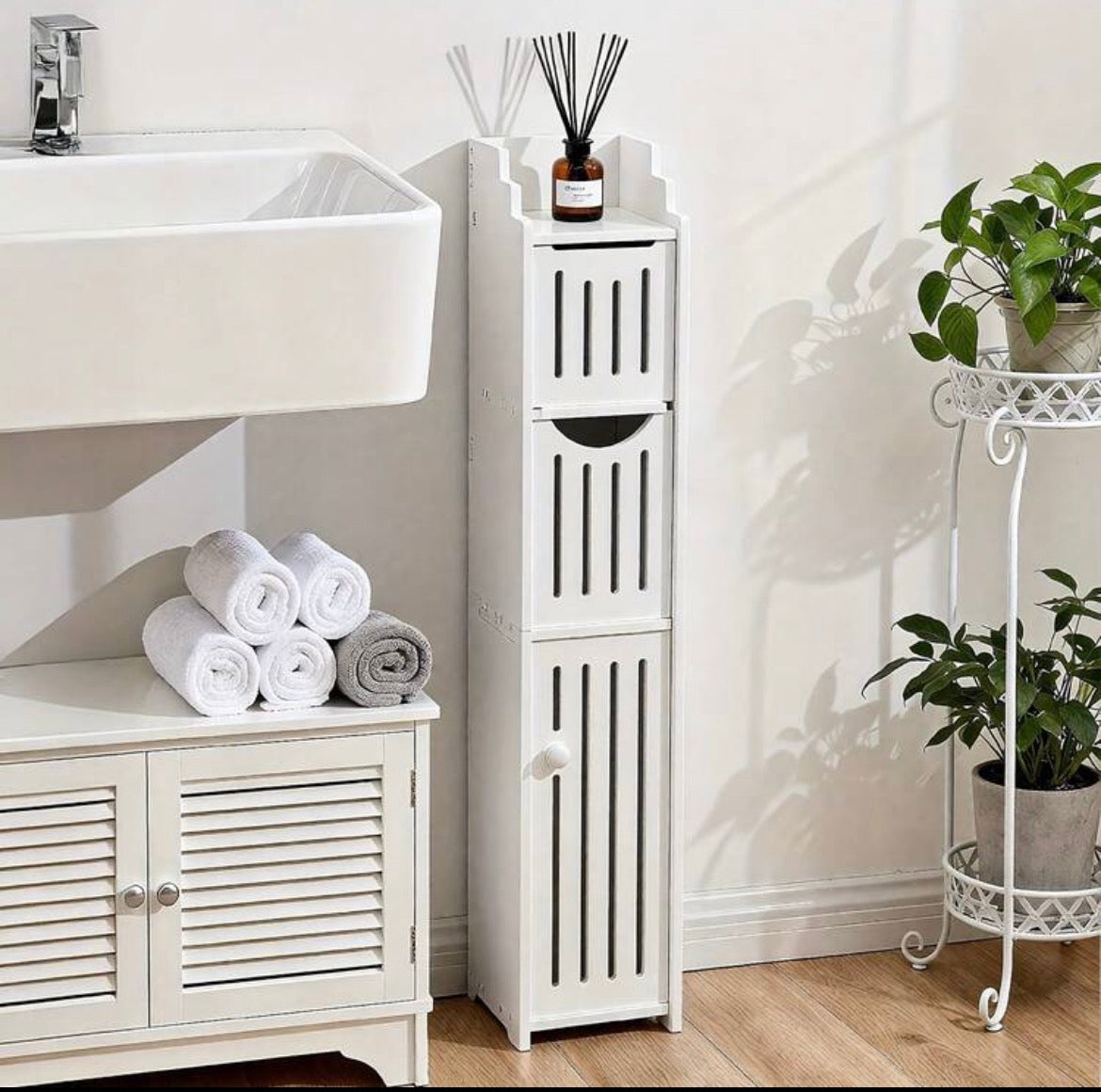 small-space storage cabinets, suitable for narrow bathroom storage corner floor-standing toilet cabinets
