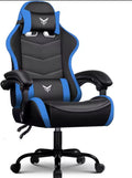 Video Game Desk Chair, High Back Ergonomic PU Leather Computer Gaming Chair with Adjustable Headrest & Footrest, Linkage Armrest and Height Adjustable, 360° Swivel, for Adults, Blue, Pink, Red