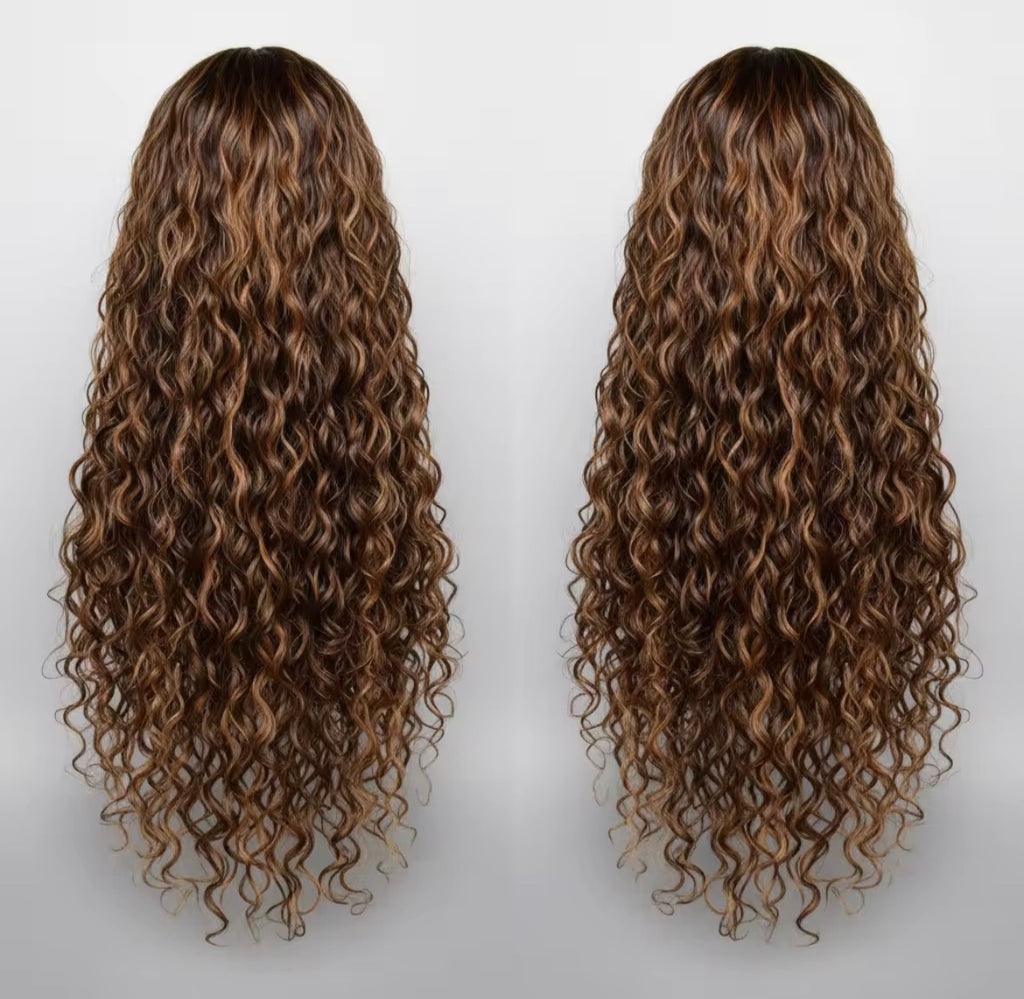 Brazilian Remy Hair Lace Front Wig Ombre Highlight Human Hair Wigs Blonde Wig Deep Wave 250% Density 13x4 HD Transparnet