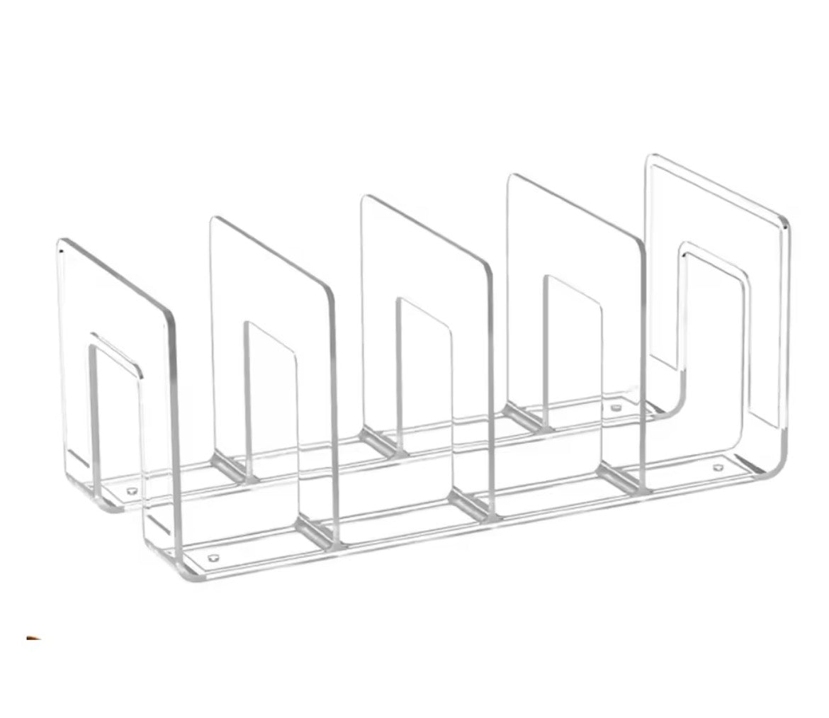 2 Pcs Acrylic Clear Purse Storage Organizers, 4 Sections Dividers in Bedroom Office