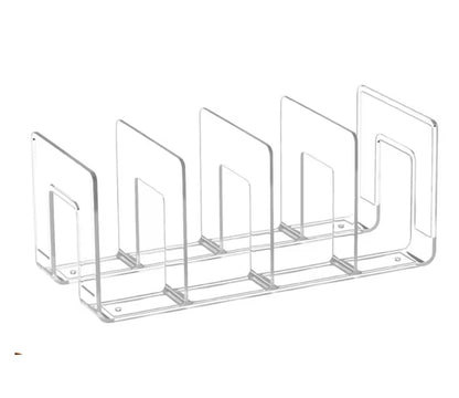 2 Pcs Acrylic Clear Purse Storage Organizers, 4 Sections Dividers in Bedroom Office