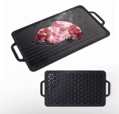 Defrosting Tray for Frozen Meat Rapid and Safer - Thawing Tray for Frozen Meat with Drip - Natural Heating Defroster Miracle Thaw Large Size Upgrades 6mm