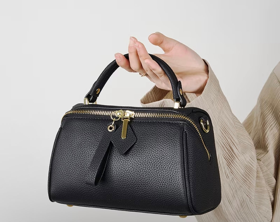 Genuine leather cowhide women's handbag mini lightweight storage bag crossbody shoulder pillow bag