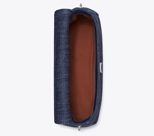 Tory Burch SMALL CHARLIE DENIM SHOULDER BAG