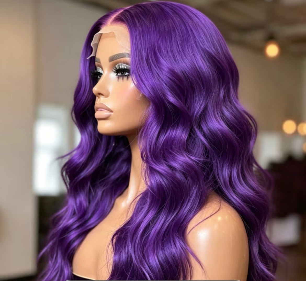 250% Density Purple Body Wave Lace Front Human Hair Wigs Violet Glueless Wigs 13x4 HD Lace Front Wigs Grape Purple Loose Wave Lace Front Wigs Human Hair For Women Pre Plucked With Baby Hair Daily Natural Wig  Christmas Party Wig