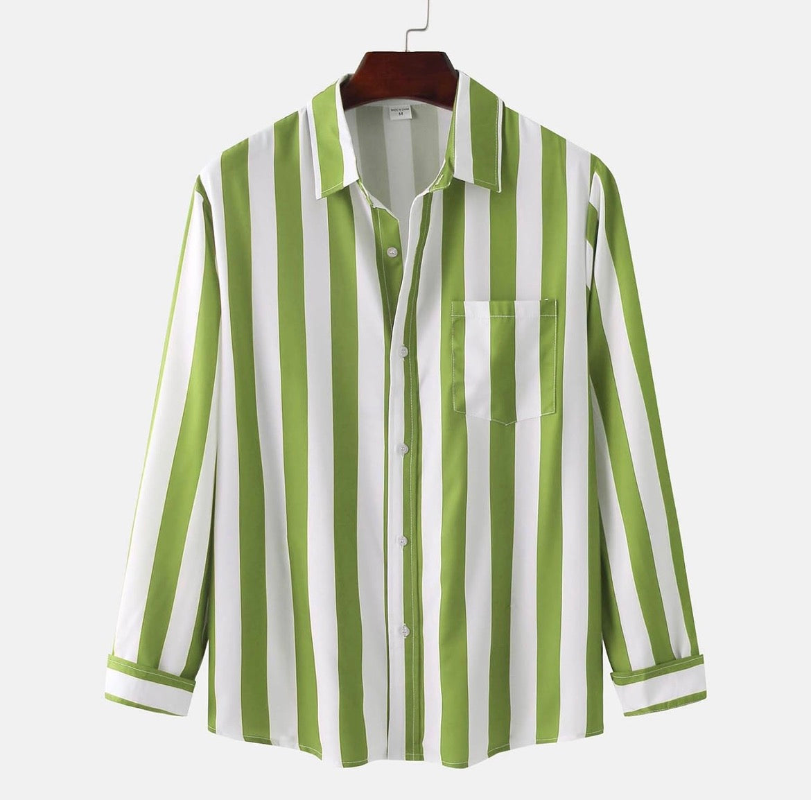 Striped Shirt for Men Long Sleeve Sprring Fall Casual Button Down Shirt Loose Fit Lightweight Retro Shirt