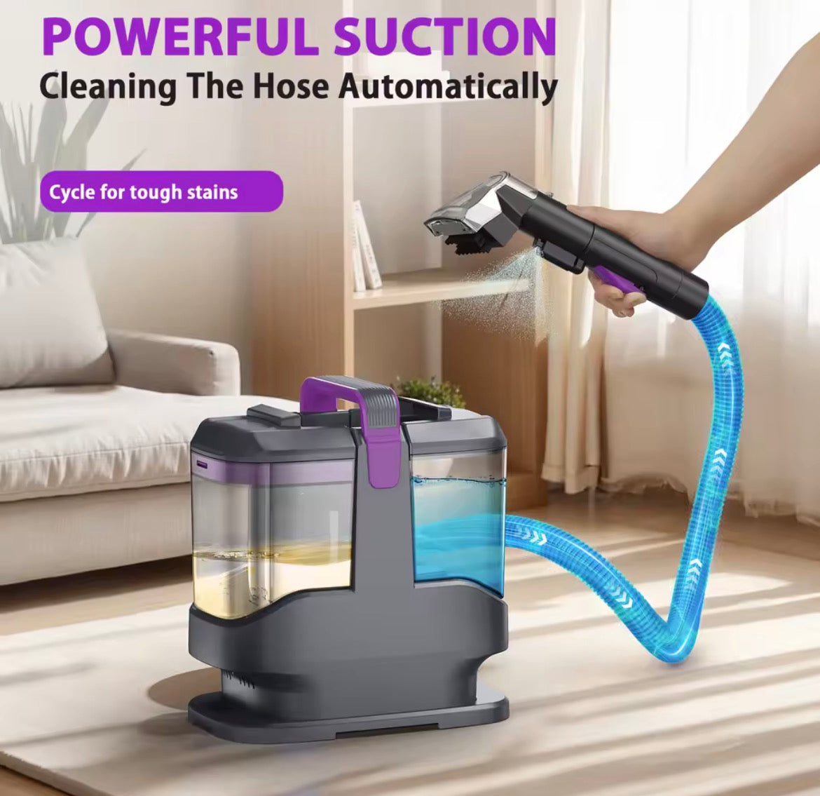 Portable Carpet & Upholstery Cleaner Machine, 15Kpa 13.5ft Corded Spot Cleaner for Carpet, Sofa, Car Seat