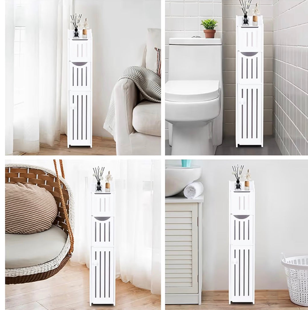small-space storage cabinets, suitable for narrow bathroom storage corner floor-standing toilet cabinets