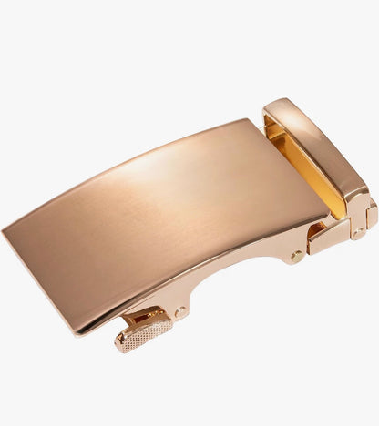 Mens Ratchet Belt Gold Click Buckle Adjustable Leather Belts