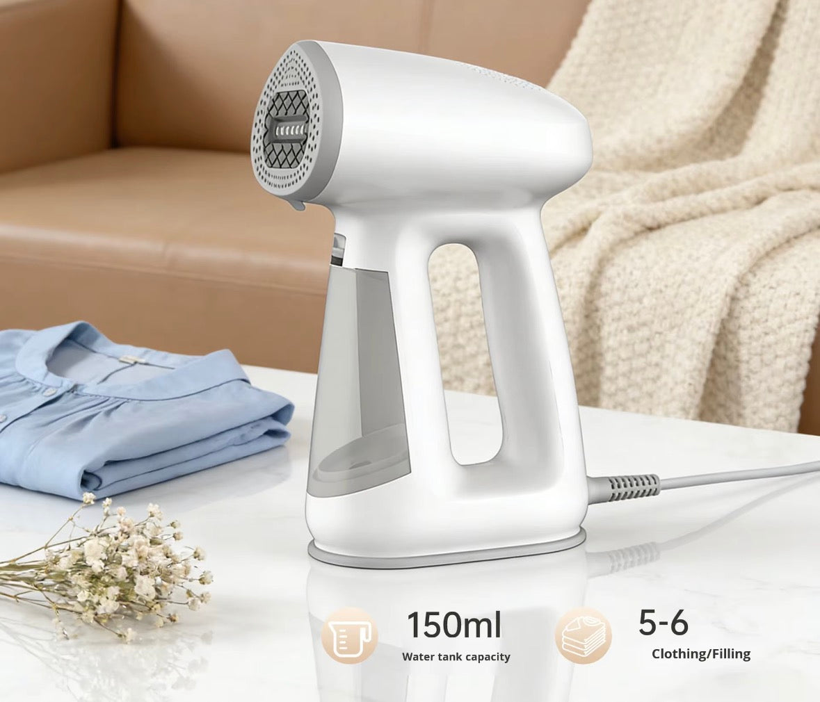 Handheld vacuum hanging iron, travel use, large capacity wrinkle removal(1pcs)