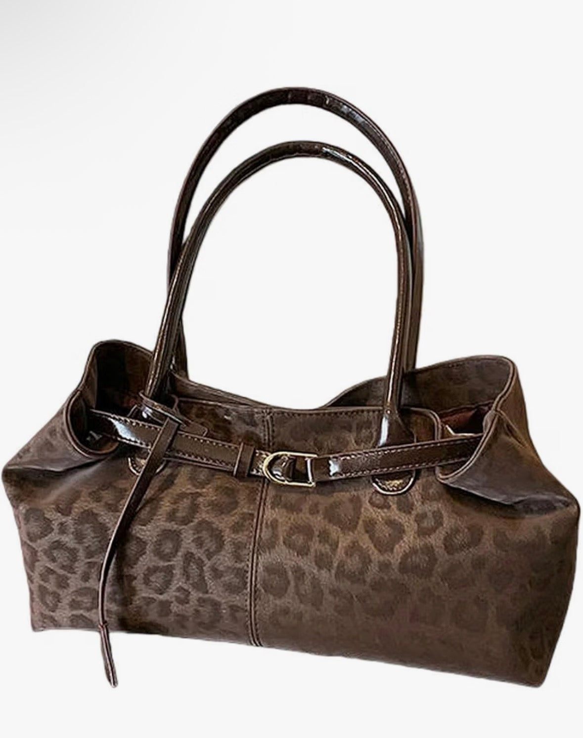 Leopard Print Shoulder Bag for Women, Trendy Cheetah Hobo Purse Cute Brown Handbags Retro