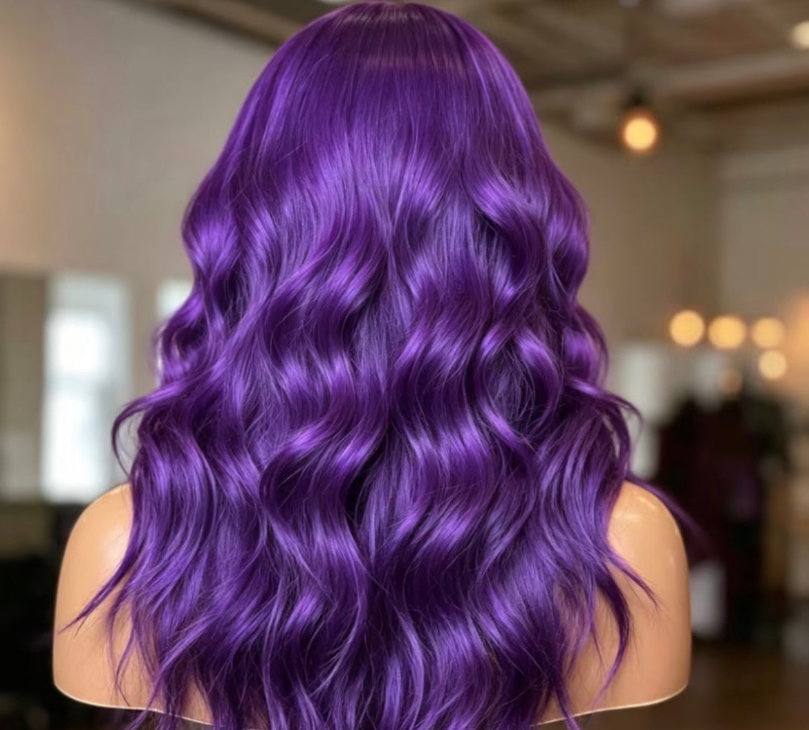 250% Density Purple Body Wave Lace Front Human Hair Wigs Violet Glueless Wigs 13x4 HD Lace Front Wigs Grape Purple Loose Wave Lace Front Wigs Human Hair For Women Pre Plucked With Baby Hair Daily Natural Wig  Christmas Party Wig
